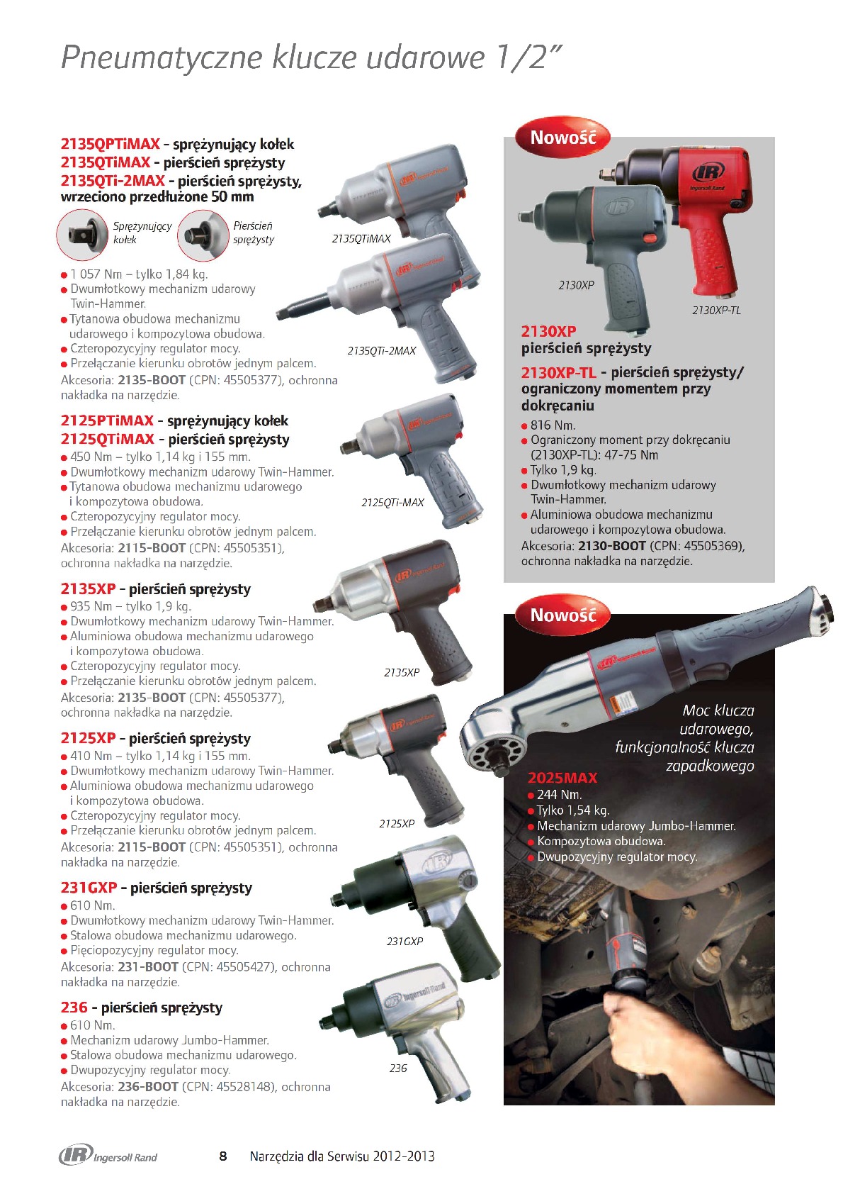 Klucze udarowe 1/2" pneumatyczne