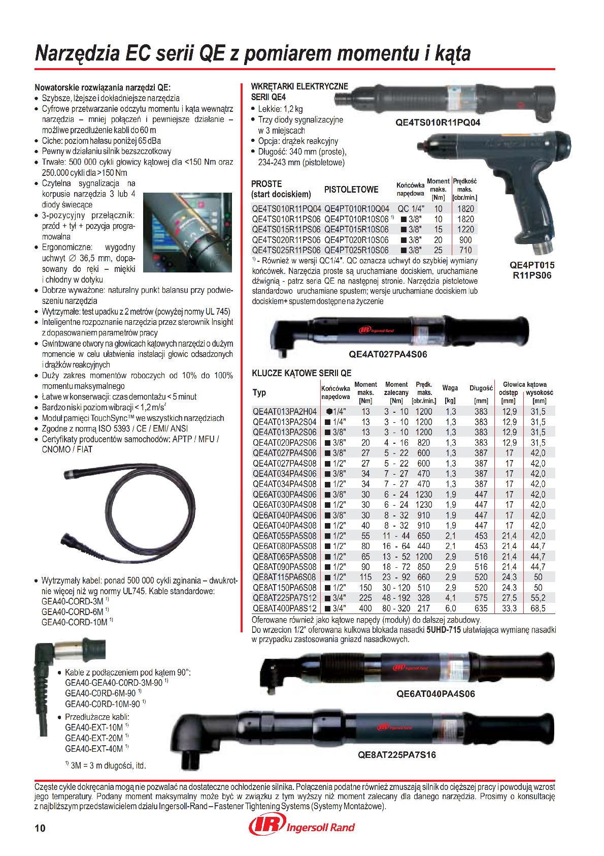 Narzędzia EC serii QE montażowe