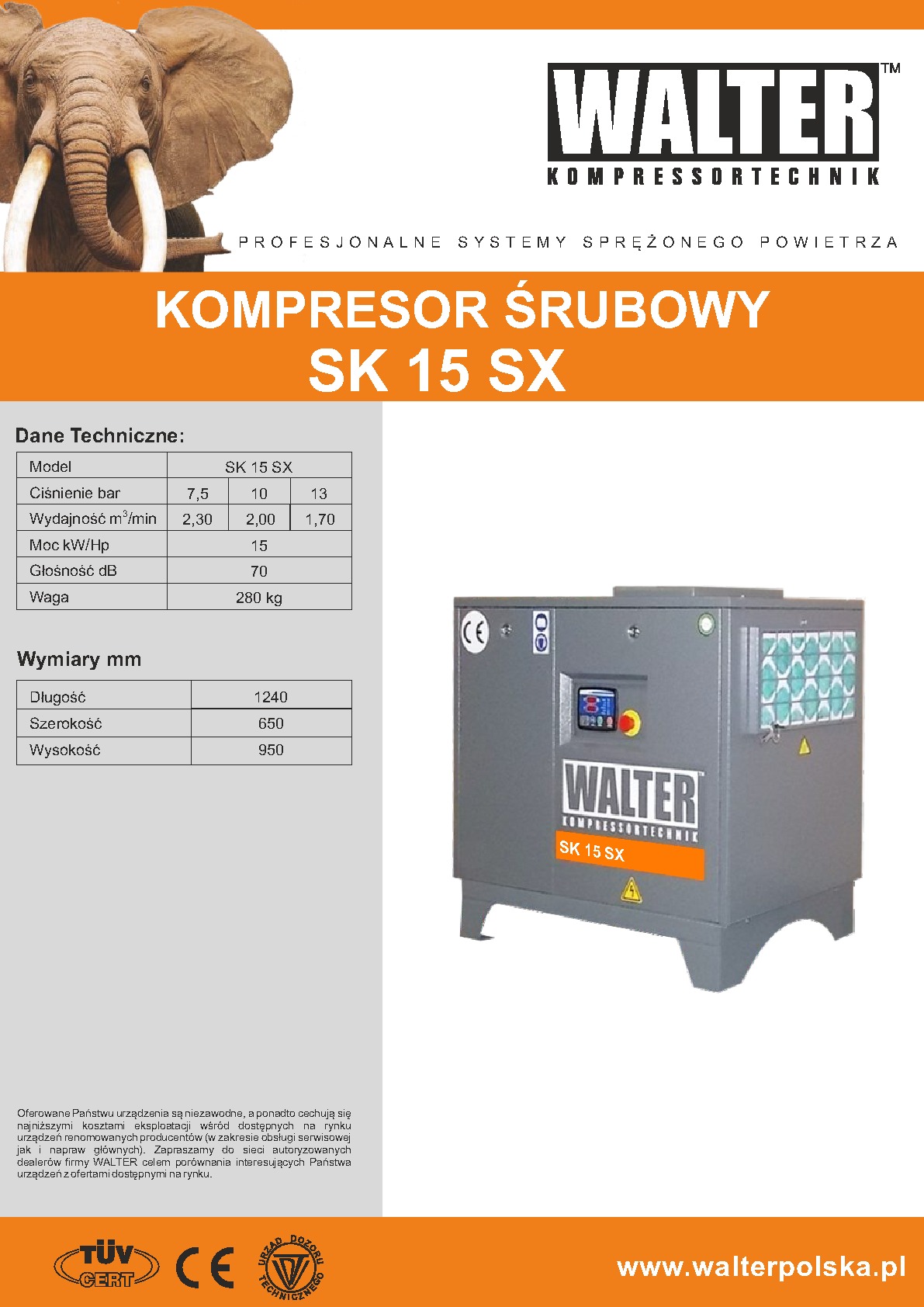 Kompresor śrubowy SK 15 SX
