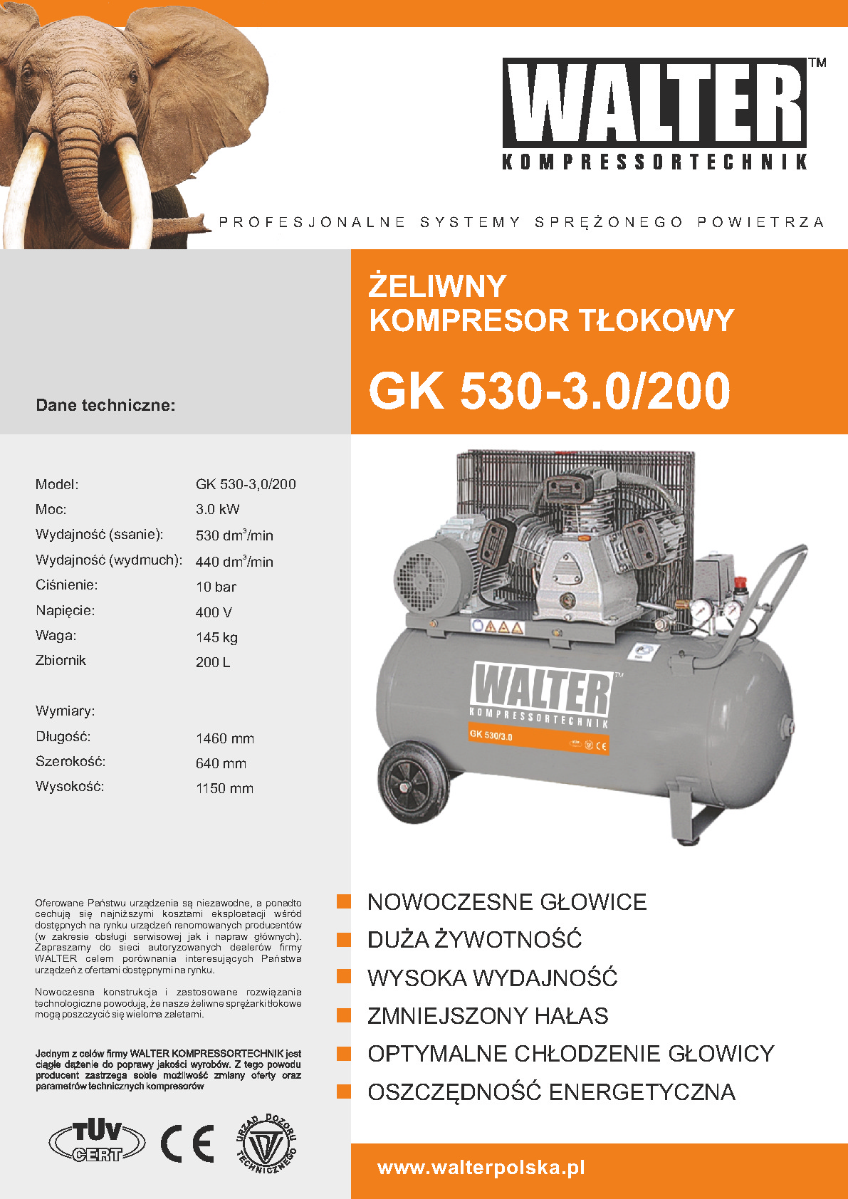 Kompresor tłokowy GK 530 3,0 200