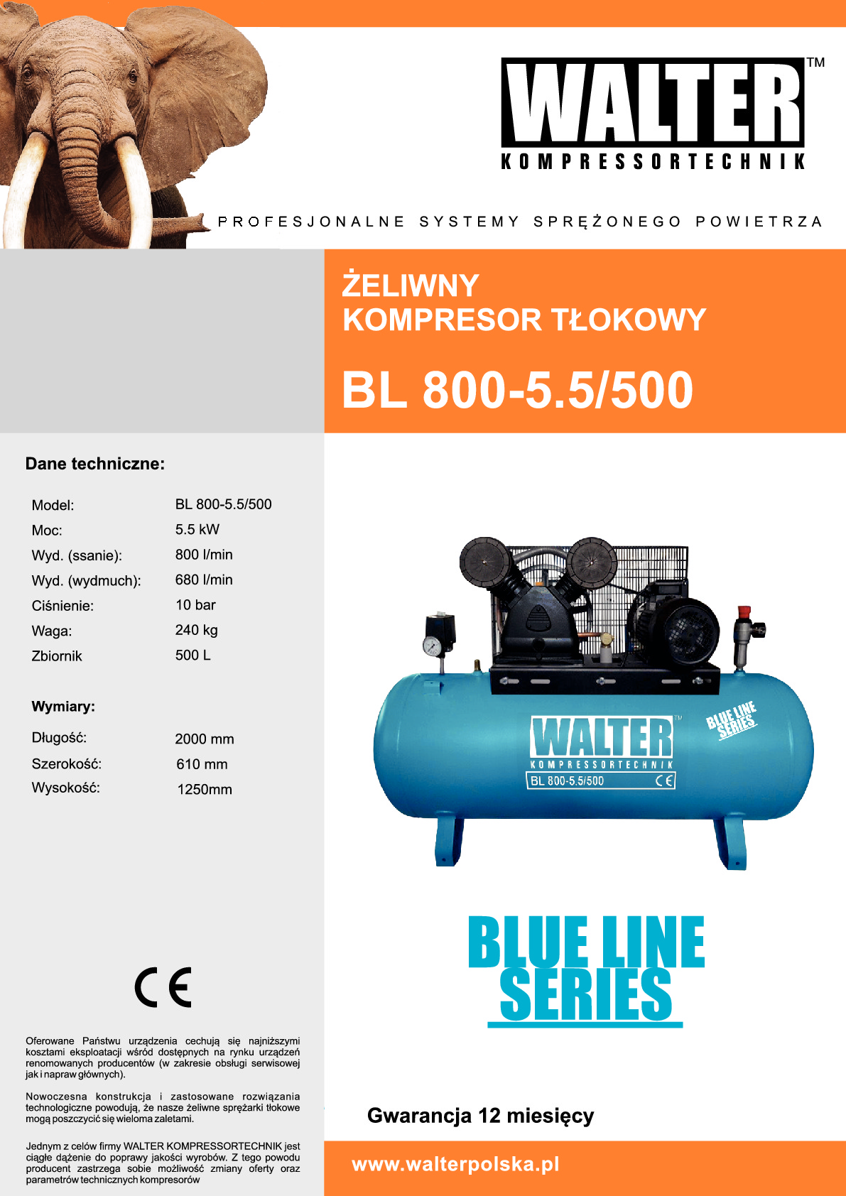 Kompresor tłokowy BL 800
