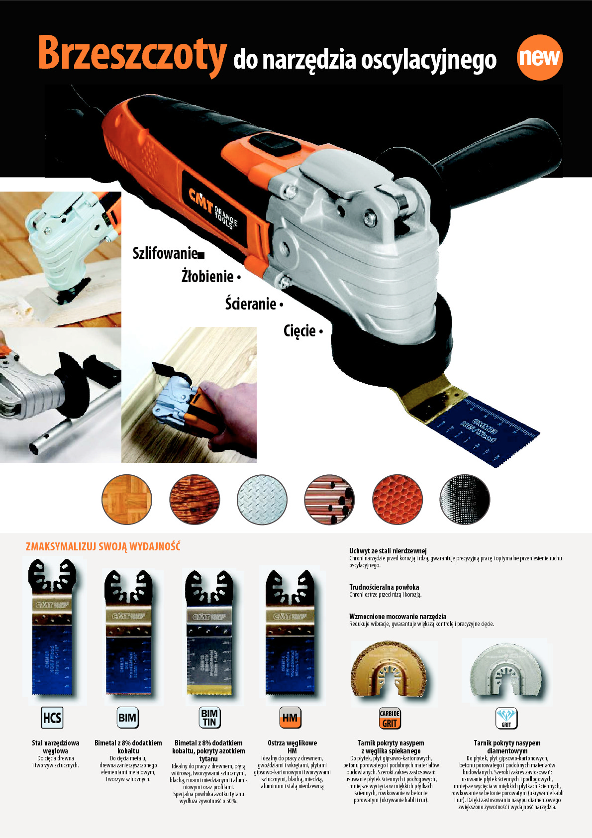 Brzeszczoty do narzędzi oscylacyjnych