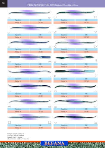 Pilniki rzeźbiarskie - 180 mm