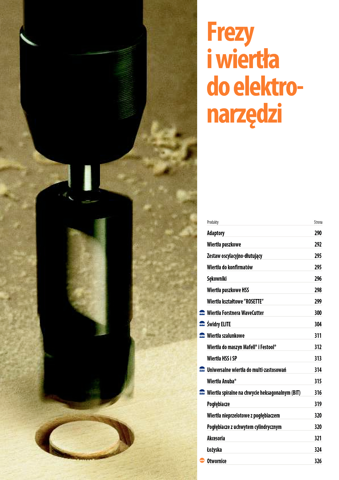 Frezy i wiertła do elektronarzędzi , części zamienne