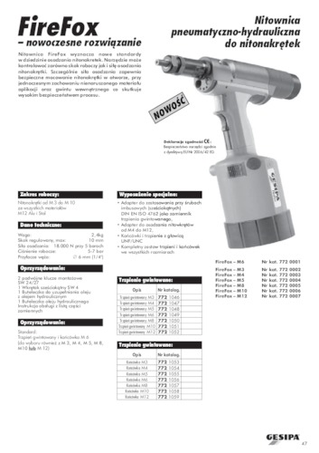 Nitownica pneumatyczno-hydrauliczna do nitonakrętek
