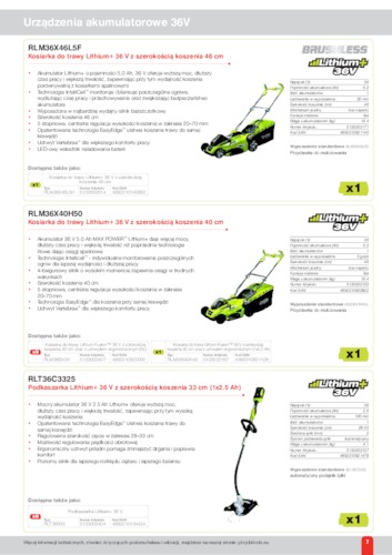 Narzędzia bezprzewodowe - Narzędzia ogrodowe 36 V ONE+