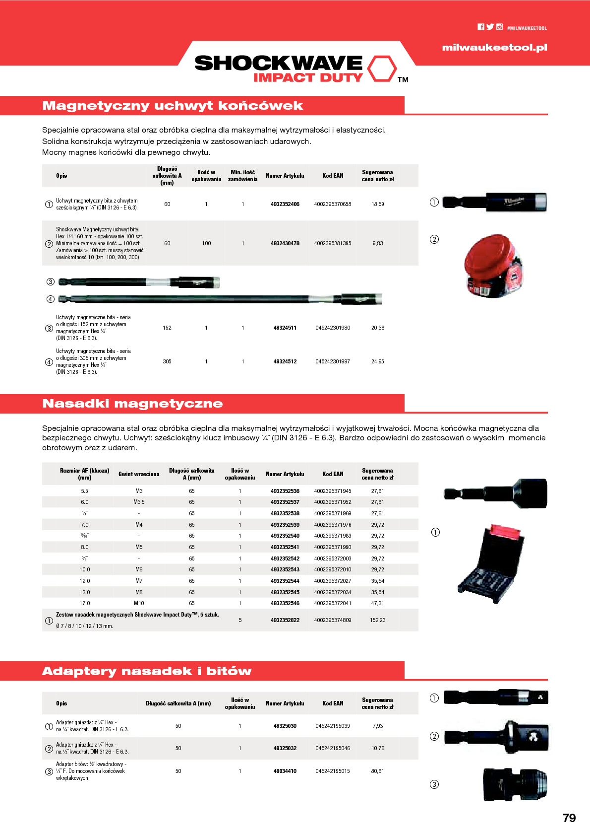 Wkrętaki &ndash; Uchwyt magnetyczny Shockwave / Adaptery