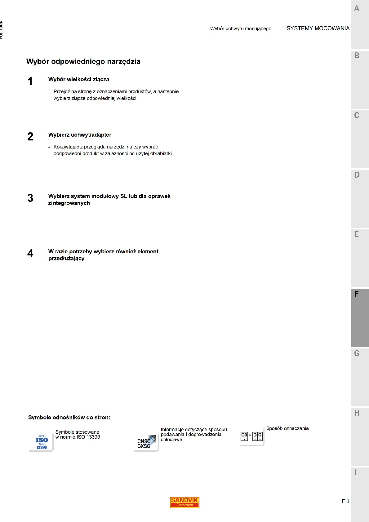 Narzędzia tokarskie &ndash; F   Systemy mocowania